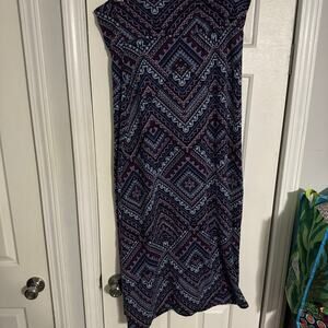womens XL maxi skirt purple and blue